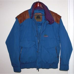 Powderhorn Retro Down And Leather Zip Off Jacket